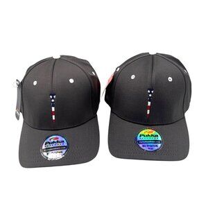 Authentic Pukka Stars and Stripes Tee Stretch Fit Golf Cap/ Hat, Dark Gray
